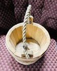 The Maine Bucket Co  Auburn  Maine Wood Bucket With Rope Handle Vintage 