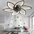 Low Profile Ceiling Fan With Light dimmable Led Ceiling Fans With Remote Control