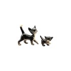 Hagen-renaker Retired Miniature Figurine Black Papa Cat And Kitten