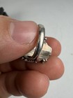 Vintage Navajo Handmade Green Turquoise Mid Century Sterling Silver Feather Ring
