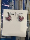 2026 Disney Parks Kendra Scott Holiday Peppermint Silver Earrings New         