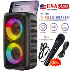 Karaoke Machine  Portable Bluetooth Speaker With Wireless Karaoke Microphones 