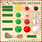 240 Pcs Christmas Wood Beads With Twine Ornaments - Painted Santa  Snowman