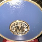 Vintage United States Capital Leather   Brass Coasters W  Holder Bts Group Heavy