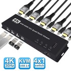 Hotkey 4k 4x1 Kvm Hdmi Quad Multi-viewer Display Switch Vedio Wall Controller G