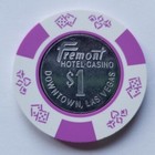 Vintage  1 Casino Chip  Fremont Hotel   Casino Downtown  Las Vegas  Nevada  Nv