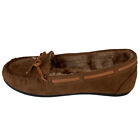 Womens Slip On Winter Fur Suede Moccasins Indoor And Outdoor Shoes Slipper 