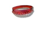Vintage Indiana Glass Diamond Point Ruby Red Flash Candy Dish Bowl 5 