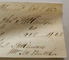 Rare Pre-civil War Note 1856 Payment Receipt   1862   Payment receipt    4 65