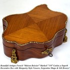 Antique French Maison Boissier Serpentine Casket  Marquetry Style Kingwood