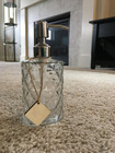 Diamond Design 12 Oz Glass Soap Dispenser With Rust Proof Pump  New