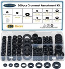 200 Pcs Hollow Rubber Grommet Firewall Hole Plug Assortment  Rubber Grommet K   