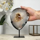 Natural Yellow Quartz Sugar Druzy Geode Slice Portal  Mws1941