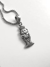Vintage Handmade In Egypt Oxidized Silver Ancient Egyptian God Bes Charm Pendant