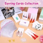 400 Pcs White Earring Display Cards Kit With Bags  Backs   Necklace Cards
