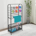2sided Ribbon Holder W wheels  80cm Wrapping Paper Organizer  Black Storage Rack