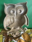 Vintage Mid Century  Sexton Usa Owl Wall Decor Cast Iron Metal 1970