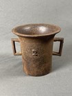 Antique Rusty Cast-iron Mortar And Pestle No  2 Gold Mining Prospectors Tool
