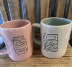 Rae Dunn Set Of 2 Ceramic Mug Valentine   s  you   re My Jam  And  mint To Be  Mugs