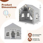 3-4 Kids Large Play Tent House W  2 Opening Doors Star Lights   Plaid Pennants