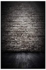  5x7ft Black Brick Backdrop Brick Wall With Wooden Photo Photography 5x7ft