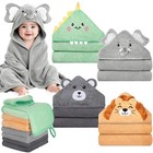 12 Pcs Set For Infants Toddlers  4 Pcs Animal Hooded Baby Towels   8 Pcs Wash   