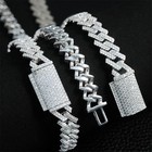 10mm Vvs Moissanite Miami Cuban Link Chain Iced Out Necklace Bracelet 925 Silver