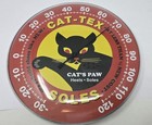 Cat s Paw Soles Cat-tex Advertising Thermometer 12  Round Metal   Glass Dome