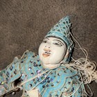 Vtg Burmese Marionette Moving Jaw String Puppet Hand Carved Wood Yoke Th   Teal
