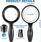 Large Magnifying Glass With Lights  60x 30x Handheld Lighted Magnifier  33 Led B