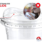 100 Set  16 Oz Clear Pet Disposable Plastic Cups With  sip Lids  Strawless