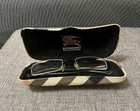 Burberry Eyeglasses Half Rim Rectangular Metal With Case Prescription Lenses