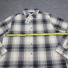 Eddie Bauer Mens Flannel Shirt Large Size Cream Button Front Long Sleeves Top