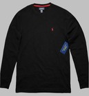 Nwt -polo Ralph Lauren Mens Waffle Knit Thermal Long Sleeve Shirt - Black  S-xxl