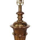 Vintage Hollywood Regency Brass Urn Table Lamp 36    Tall W  Original Shade Heavy