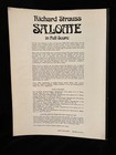 Strauss Salome - Large Full Orchestral Score - Dover