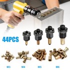 44pcs Manual Rivet Nut Tool Kit M3-m6 Carbon Steel Nutsert Set For Drill Wrench