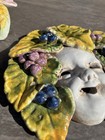 Vntg Italian Majolica Ceramic Wall Mask Depicting Bacchus  The Roman God Of Wine