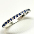 Solid Pt900 Platinum Sapphire Round Ring Hallmarked Japan Women 1 9g Us 6 5