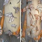 1m Sheer Mesh Fabric Embroidery Sequin Dragonfly Tulle Cloth Wedding Dress Craft