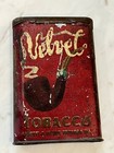 Early 20th C Vintage Velvet Brand Tobacco Pocket Size Oval Tin  W hinged Lid