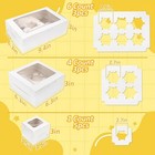 Rainflow 11pcs Mixed Size Cupcake Boxes - Window Boxes For 1  4   6 Count