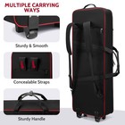 61-key Waterproof Keyboard Case With Wheels Padded Gig Bag Red