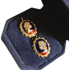 Beautiful Antique Victorian 14k Gold French Hand Painted Enamel Earrings  rare 