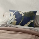 Euro Heavyweight Linen Blend Throw Decorative Pillow Pressed Floral Print
