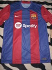 Nike Barcelona 23 24 Home Men s Soccer Stadium Jersey Size Medium Custom Name