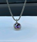 David  yurman Sterling Silver 925 Purple Amethyst 22  Necklace With Pouch 