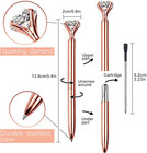 6 Pcs Diamond Pen With Big Crystal Bling Metal Ballpoint Pen  Office Supplies A