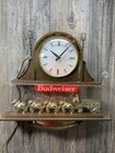 Vtg Budweiser Clock Wall Light Anheuser Busch World s Champion Clydesdale Team