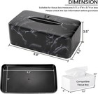 Tissue Box Holder  Rectangular Napkin Dispenser Box Cover  Black Faux Marble
